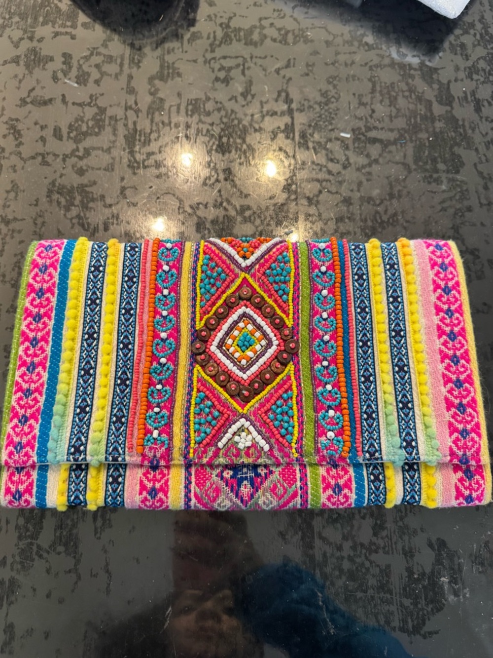 Handcrafted Multicolor Embroidered Women's Clutch